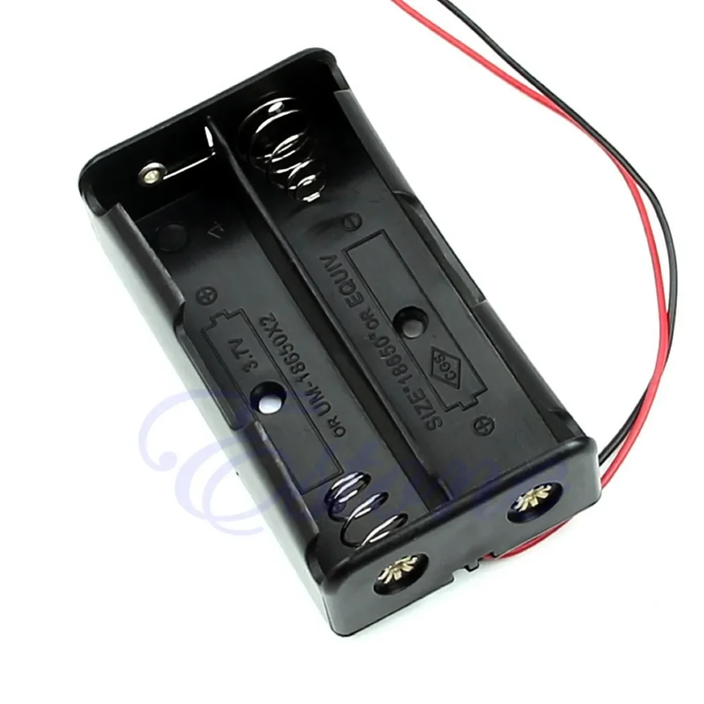 New Black Plastic Storage Box Case Holder For Battery 18650 With 6