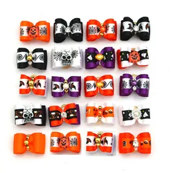 50szt Halloween Style Dog Bows Pet Supplies Small Dogs Hair Accessories Flowers Style Dog Hair Bows for Girl Boy Dog Akcesoria