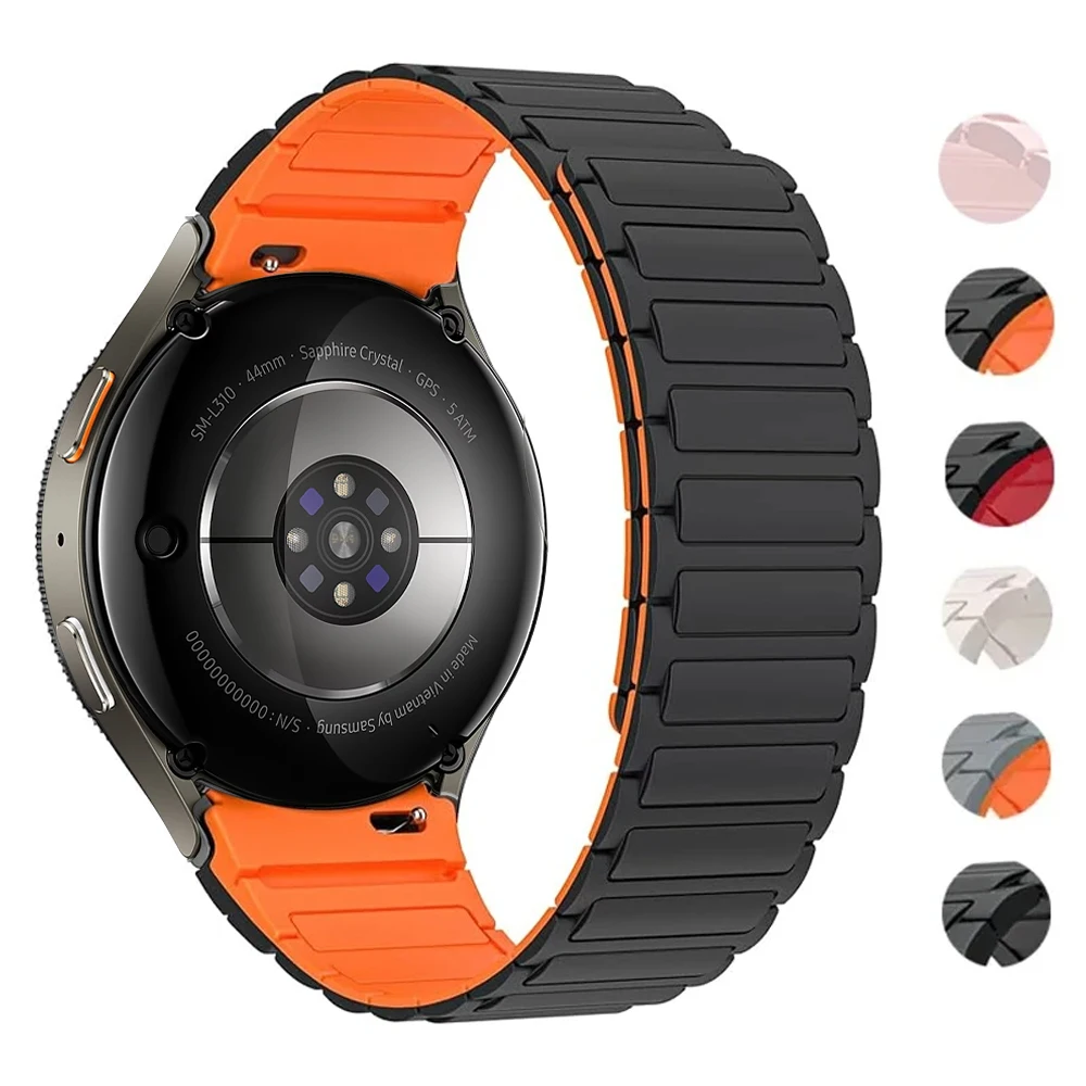 Band For Samsung Galaxy Watch 6 classic 7 5 Pro 4 44mm 40mm 45mm NO Gaps Magnetic Silicone Bracelet Correa Galaxy Watch 6 Strap