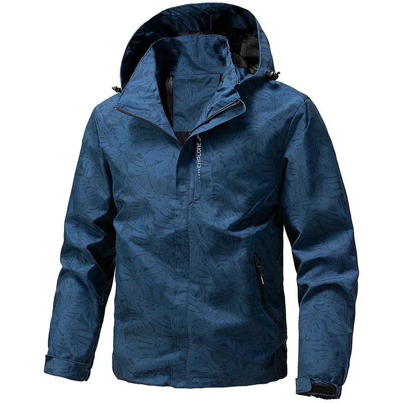 Herren Outdoor-Jacke, lässige Damen-Windjacke mit Kapuze, durchgehender Reißverschluss, Sport-Unisex-Softshell-Wander- und Campingjacke – Detail 7