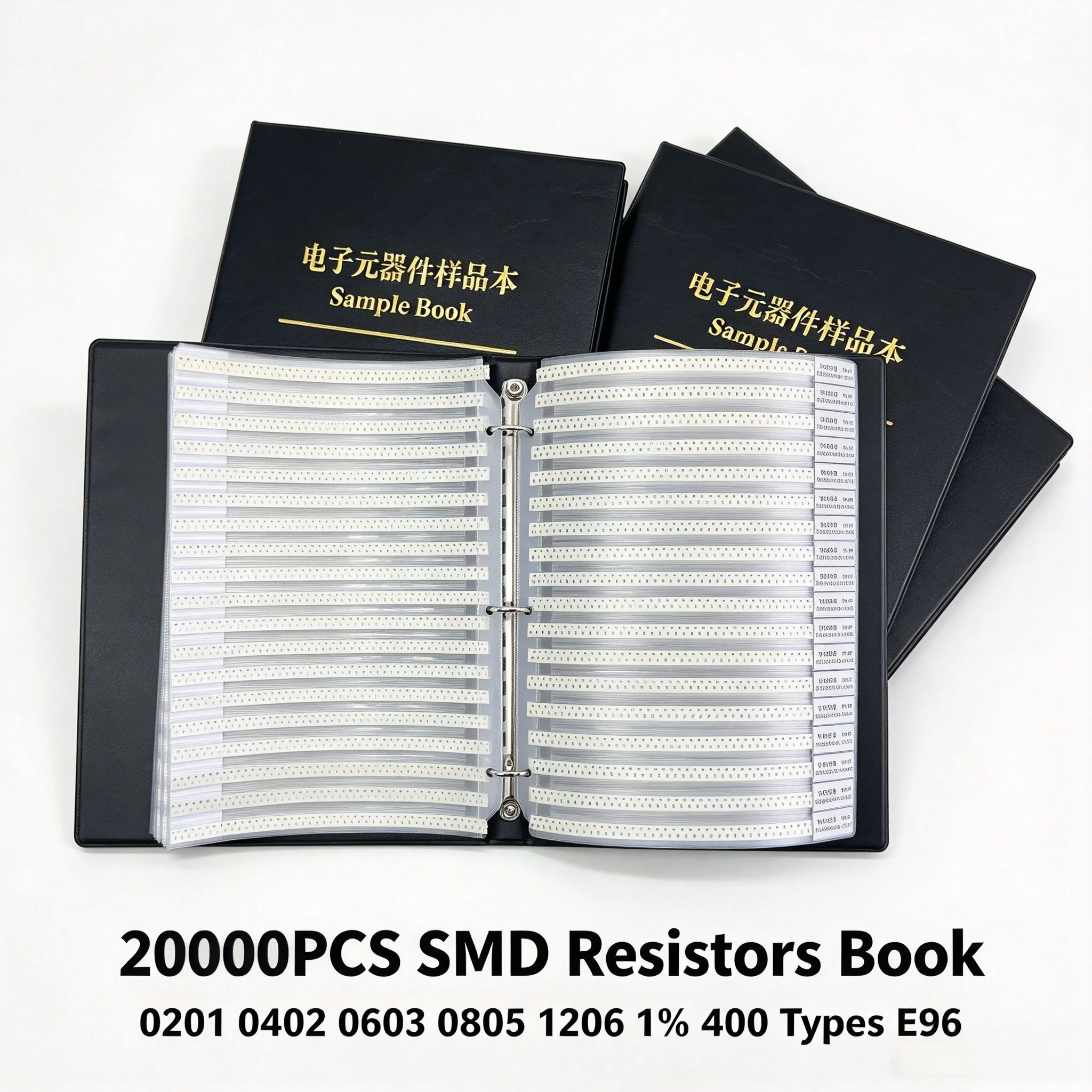 SMD Resistor Sample Book 20000PCS 400 Values E96 Series 1% Precision 0201 0402 0603 0805 1206 Chip Resistor Assortment Kit DIY E