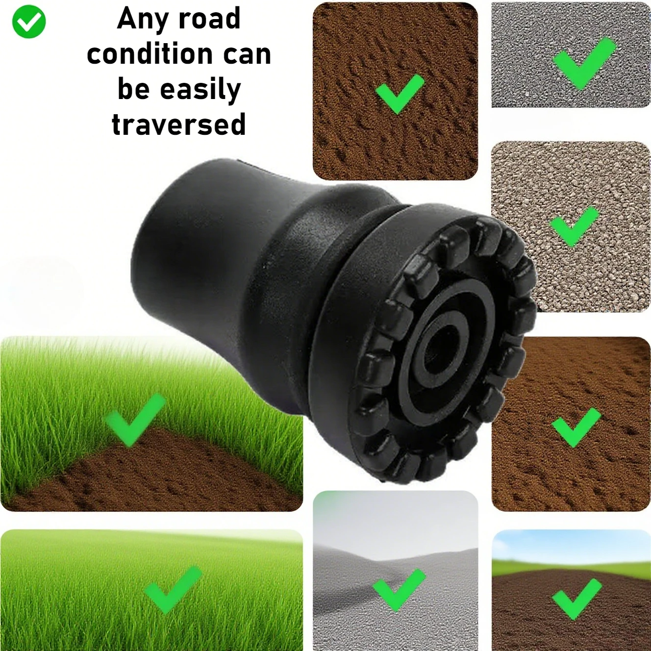 1Pc Anti-Slip Rubber Tip Covers 16-22mm Wear Resistant Cane Crutch Trekking Pole Pads Outdoor Walking Stick Bottom Accessories