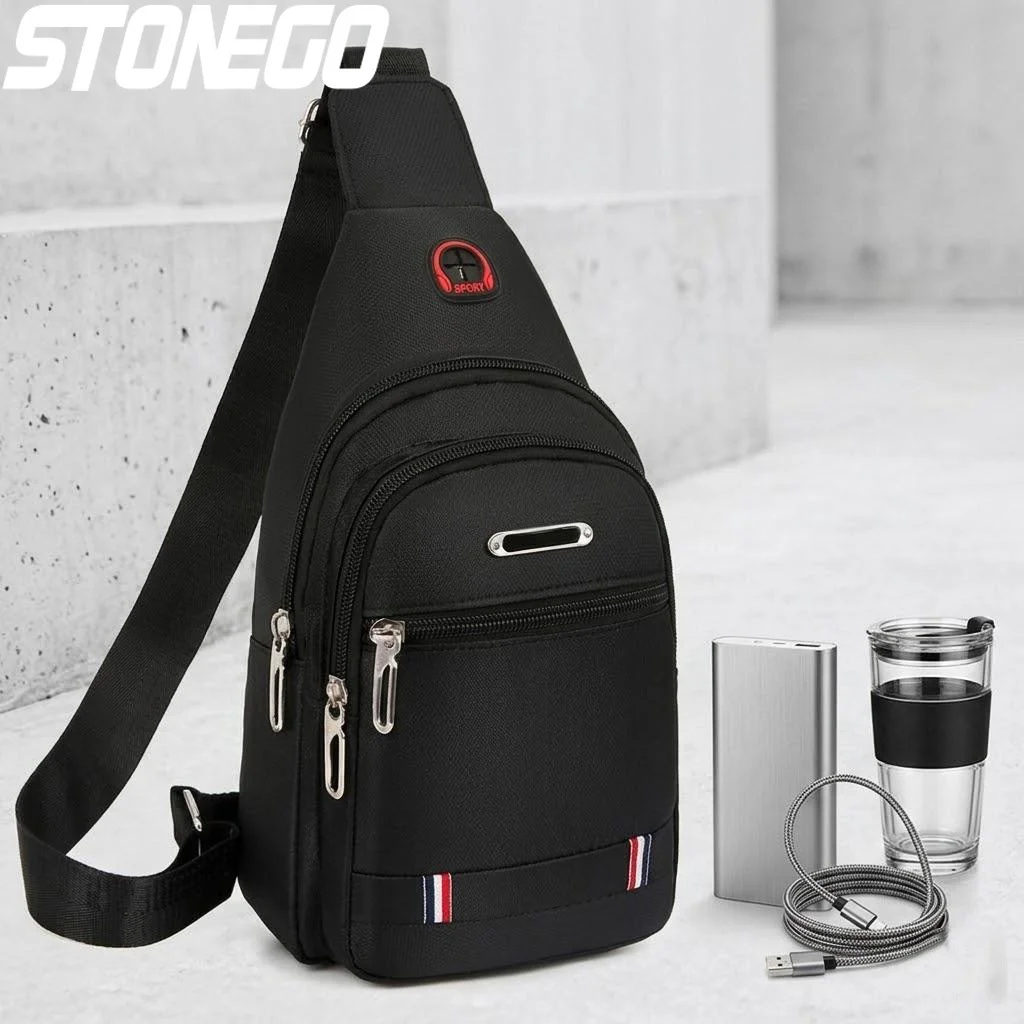 Mens Womens Canvas Small Backpack Casual Sports Chest Bag One Shoulder Crossbody Oxford Cloth Shoulder Bag for Men Women