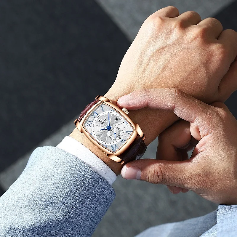 CHENXI New Luxury Retro Men's Business Quartz Watch Roman Numerals Dial Waterproof Stopwatch Calendar Luminous Wristwatch