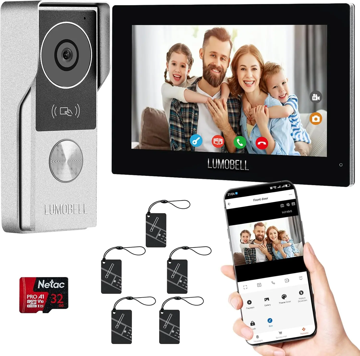 

Wired Video Intercom System with 1080P Touch Screen, Night Vision, Tuya App Control, Waterproof