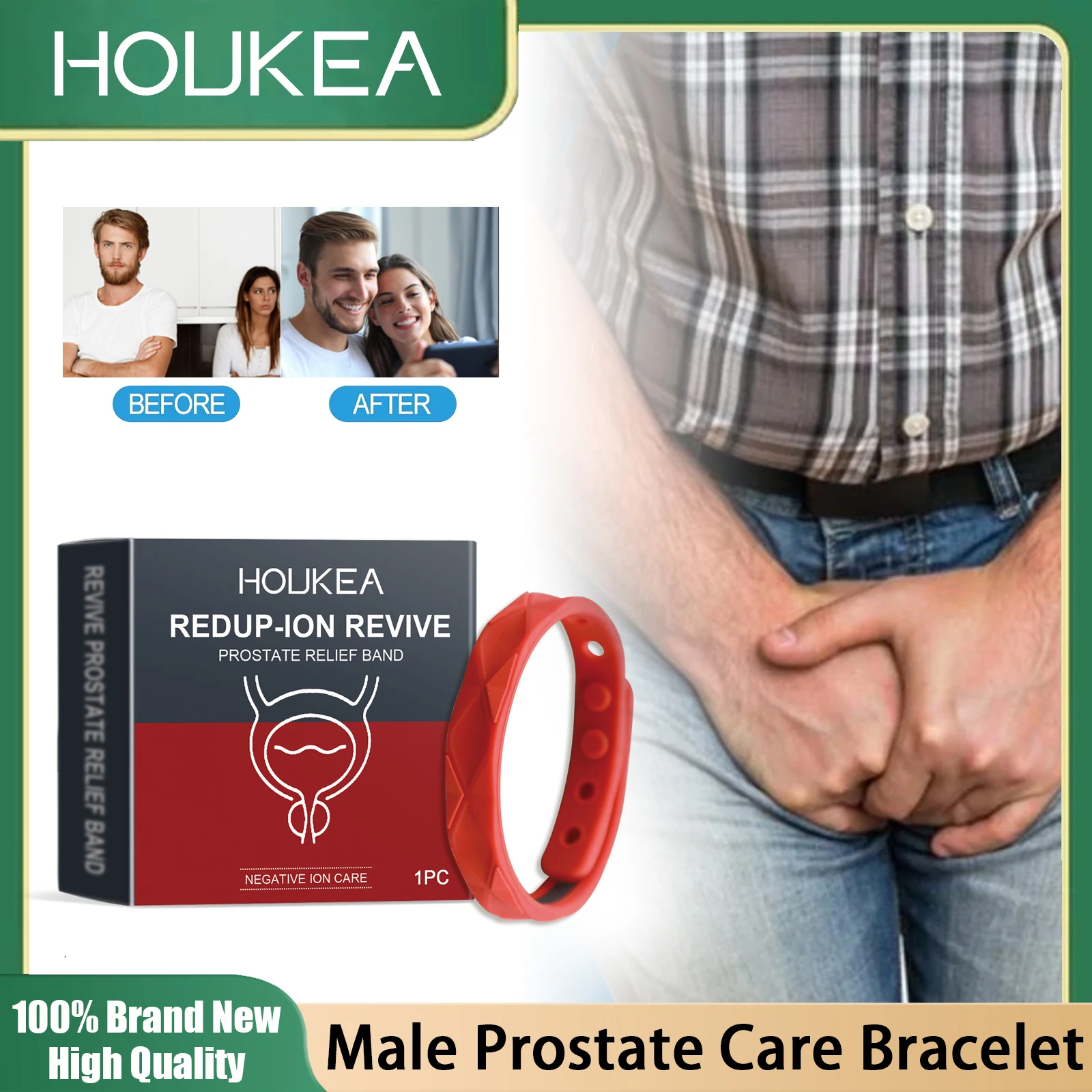 Male Prostate Treatment Wrist Band Relieve Pain Swelling Prevent Prostatic Hypertrophy Increase Stamina Man Enhancement Bracelet