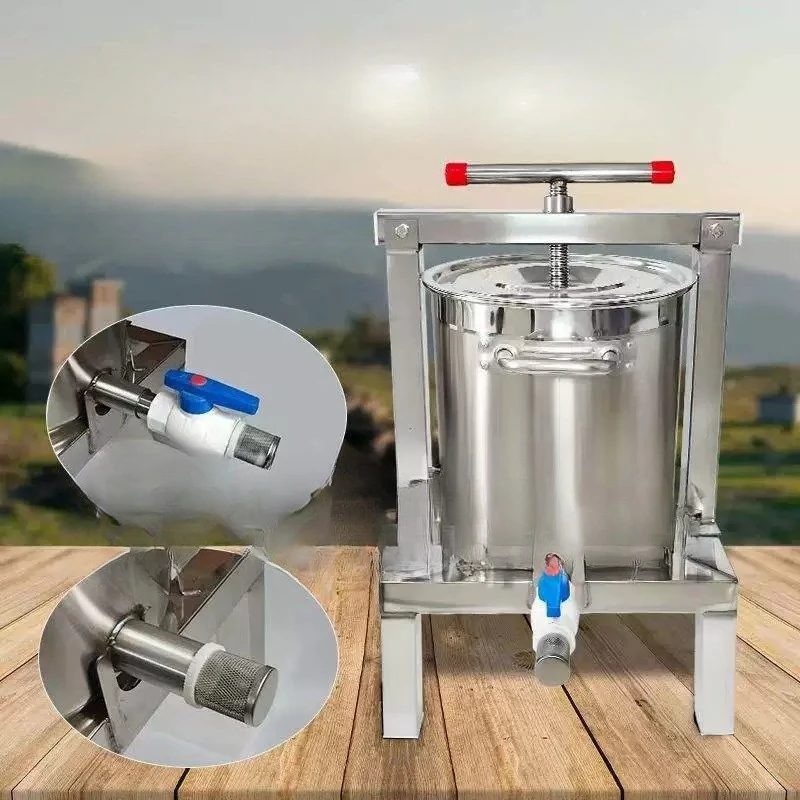 Fully Enclosed Stainless Steel Honey Press Machine Small Beeswax Honey Squeezer Wild Honey Juice Pressing Equipment