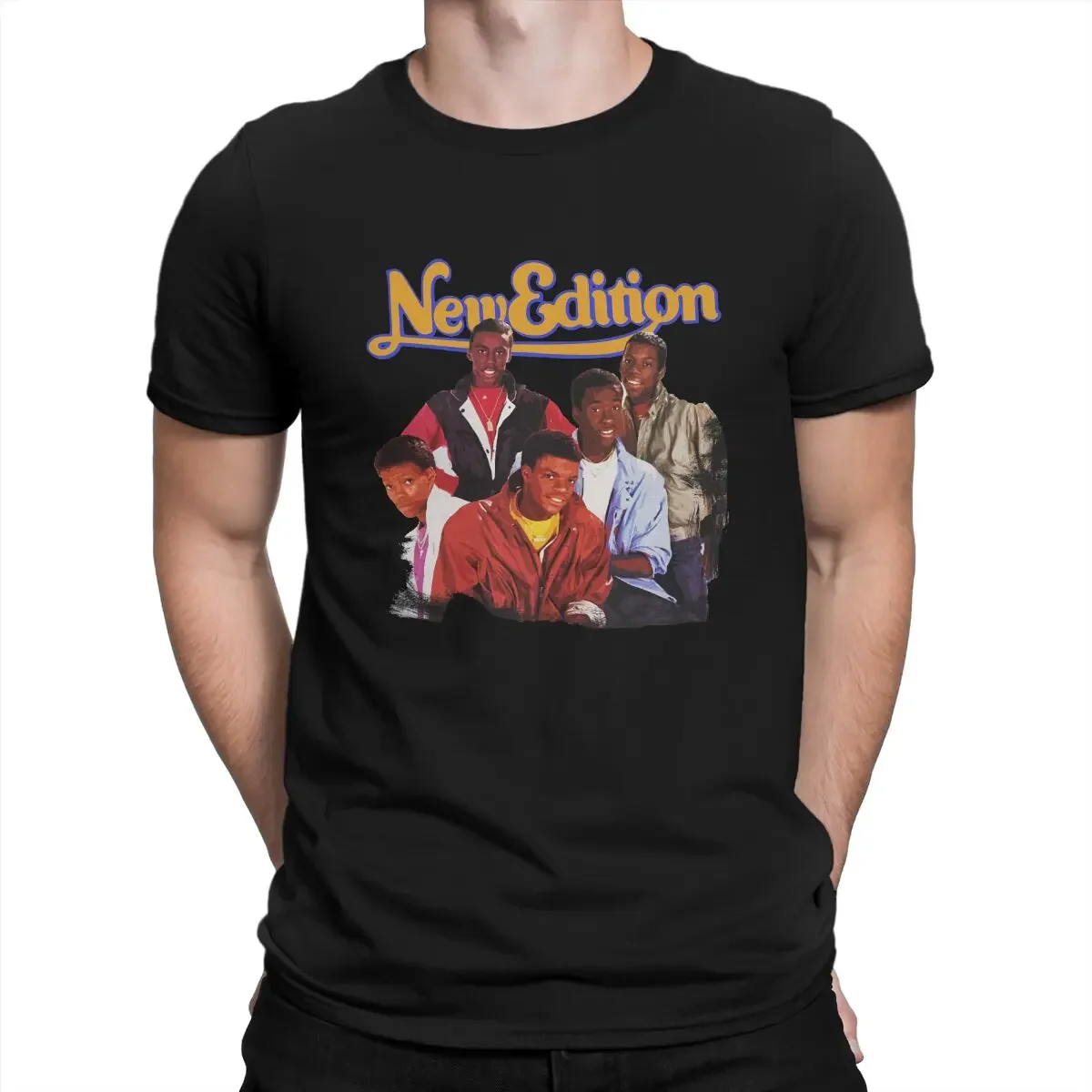 New Edition Man TShirt American Pop Band Distinctive TShirt Graphic Streetwear New Trend manga vintage anime clothe Round Collar