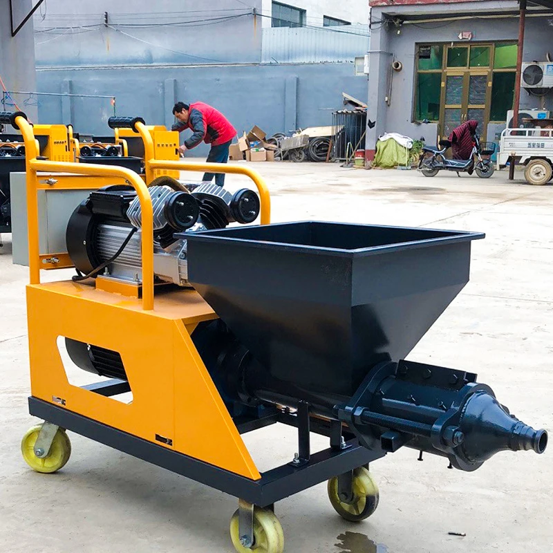 Automatic Mobile Concrete Cement Grout Putty Mortar Sprayer Pump Machine Energy Saving Feature 10m Vertical Conveying for Wall