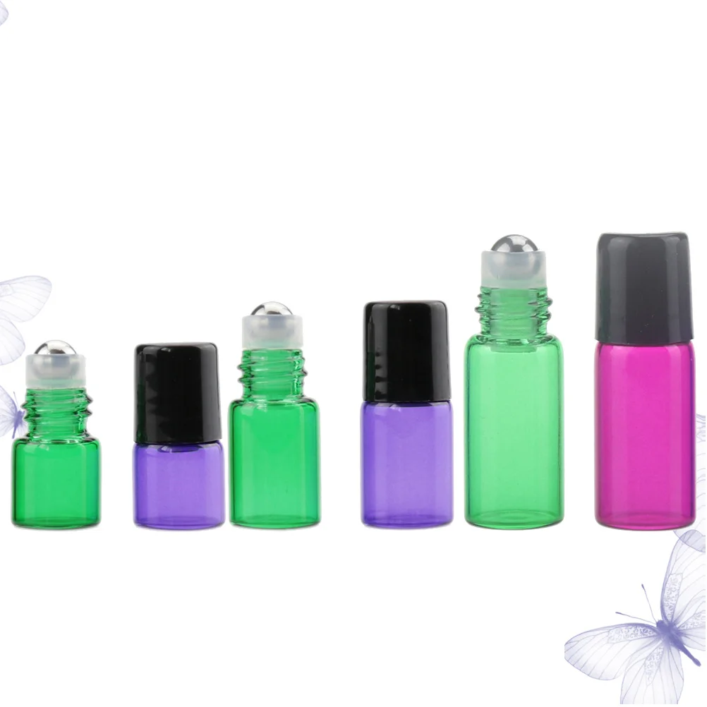

6 PCS Travel Size Bottle Dispensing Perfume Essential Oil Bottles Roll-on Glass Roll-ball