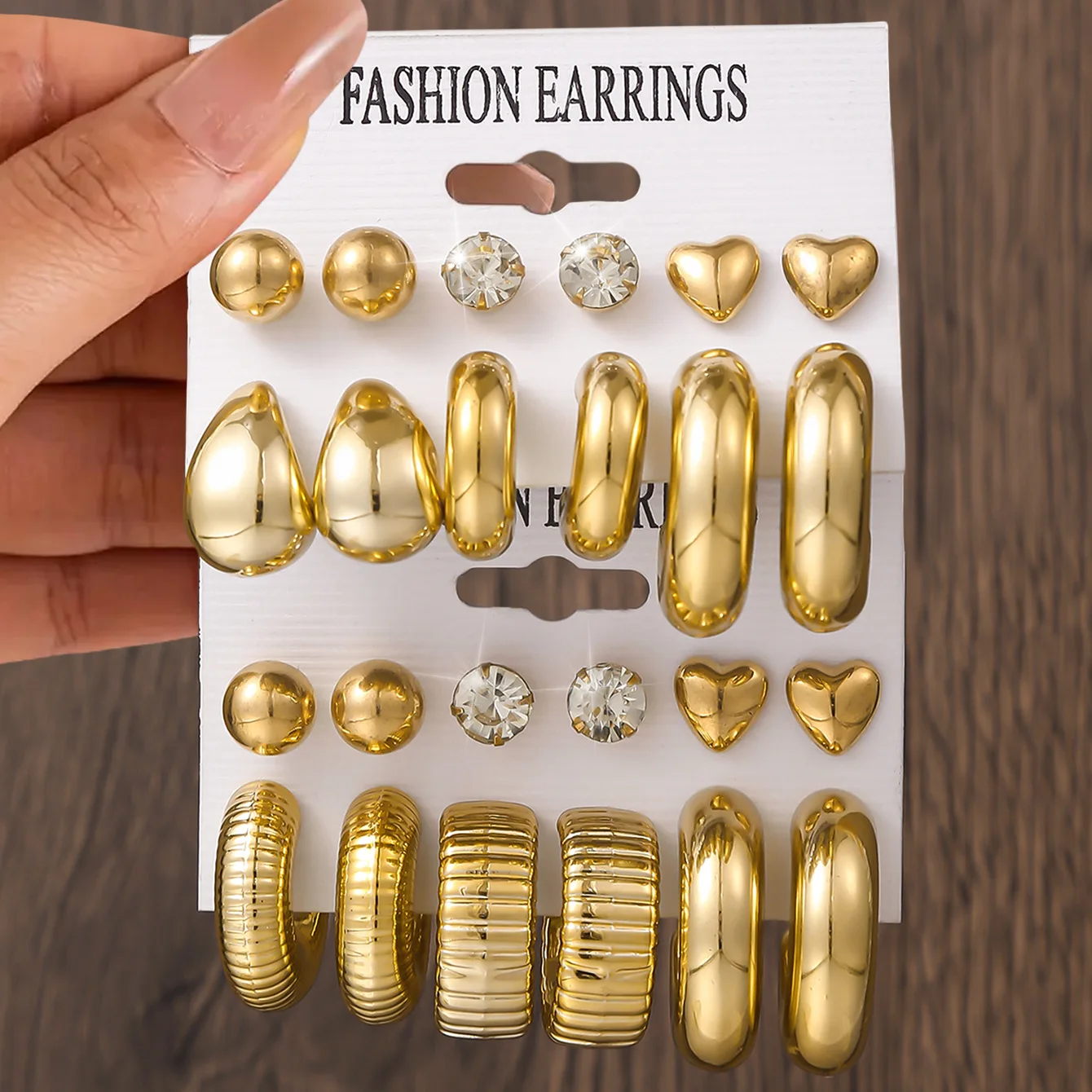18 Pieces/Set of Retro Punk Water Drop Earrings, Designed Specifically for Women, Fashionable Style, Exaggerated Design, Everyday Wear Accessories
