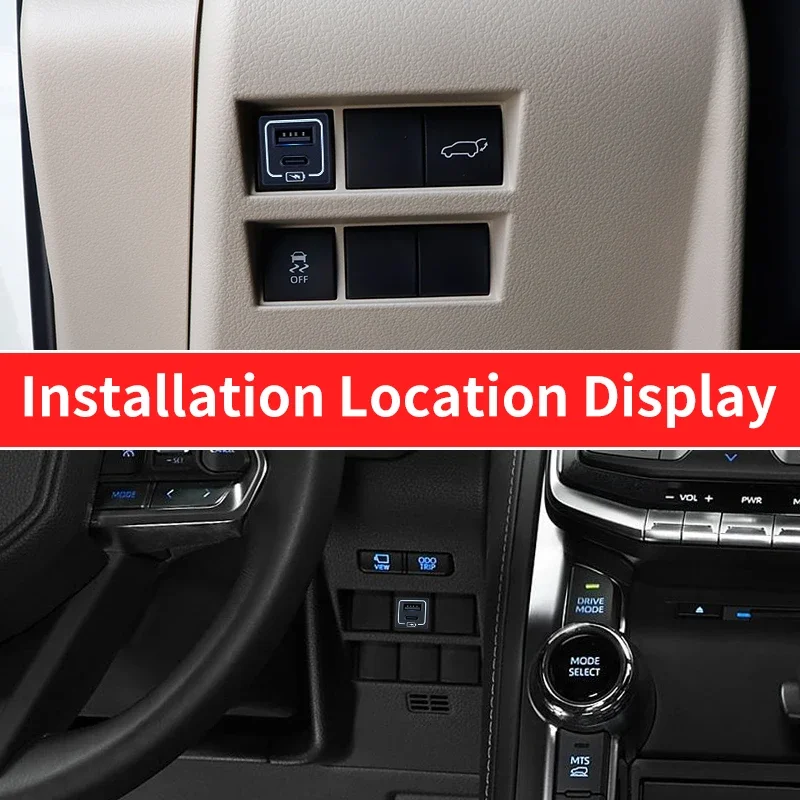 For Toyota Land Cruiser 300 LC300 FJ300 J300 2021-2027 Car USB Charger Adapter Fast Charging Socket Upgraded Accessories