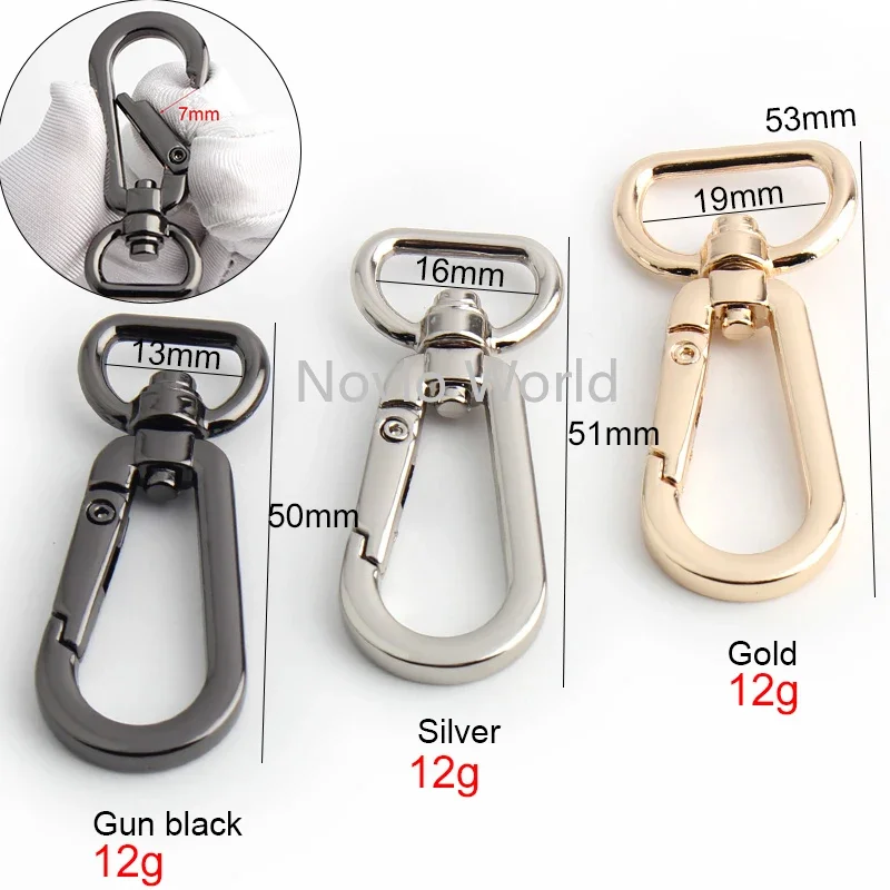 20-100 pieces 3 size 4 colors 13-16-19mm Metal Bags Strap Buckles Lobster Clasp Collar Carabiner Snap Hook