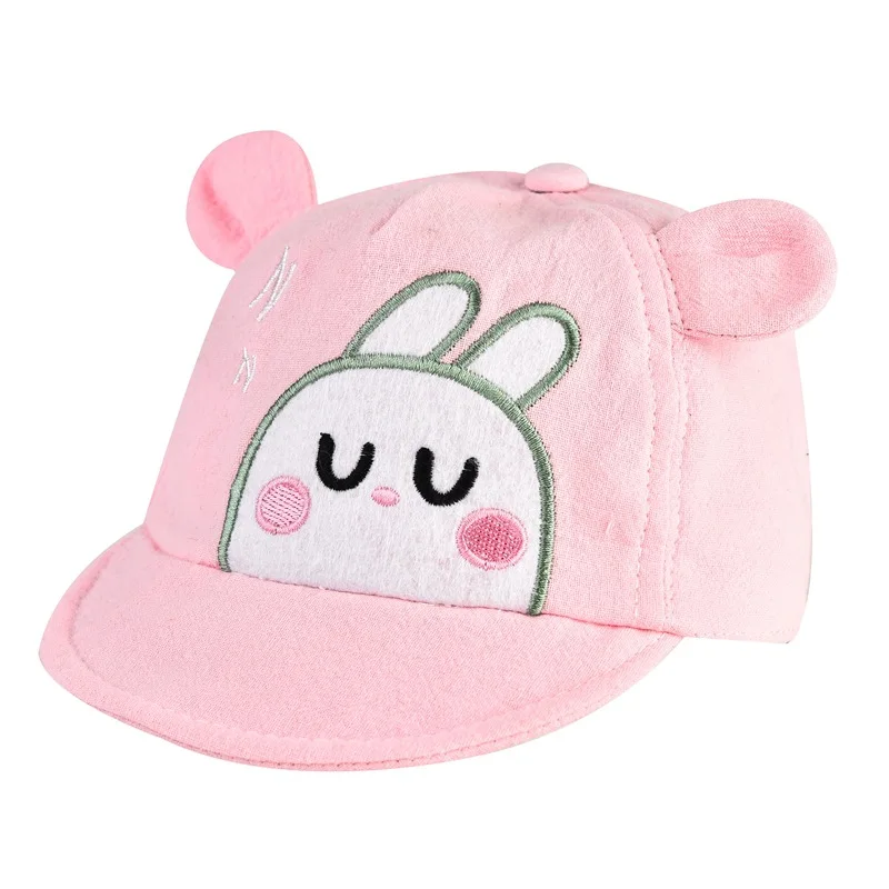 Cartoon Print Baby Baseball Cap Cute Cat Embroidery Infant Girl Boy Sun Hat Spring Summer Cotton Kids Visor Cap With Ears