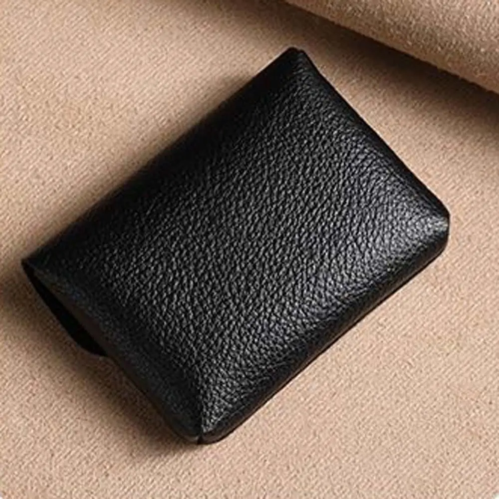 Women Short Wallets Card Holder Solid Color Simple PU Leather Soft Mini Coin Purse Korean Style ID Credit Card Holders