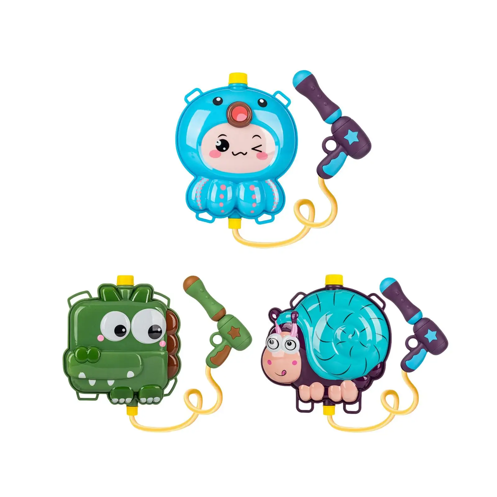Blasters de água Soaker Summer Water Toys, Cartoon Pullout, portátil ao ar livre