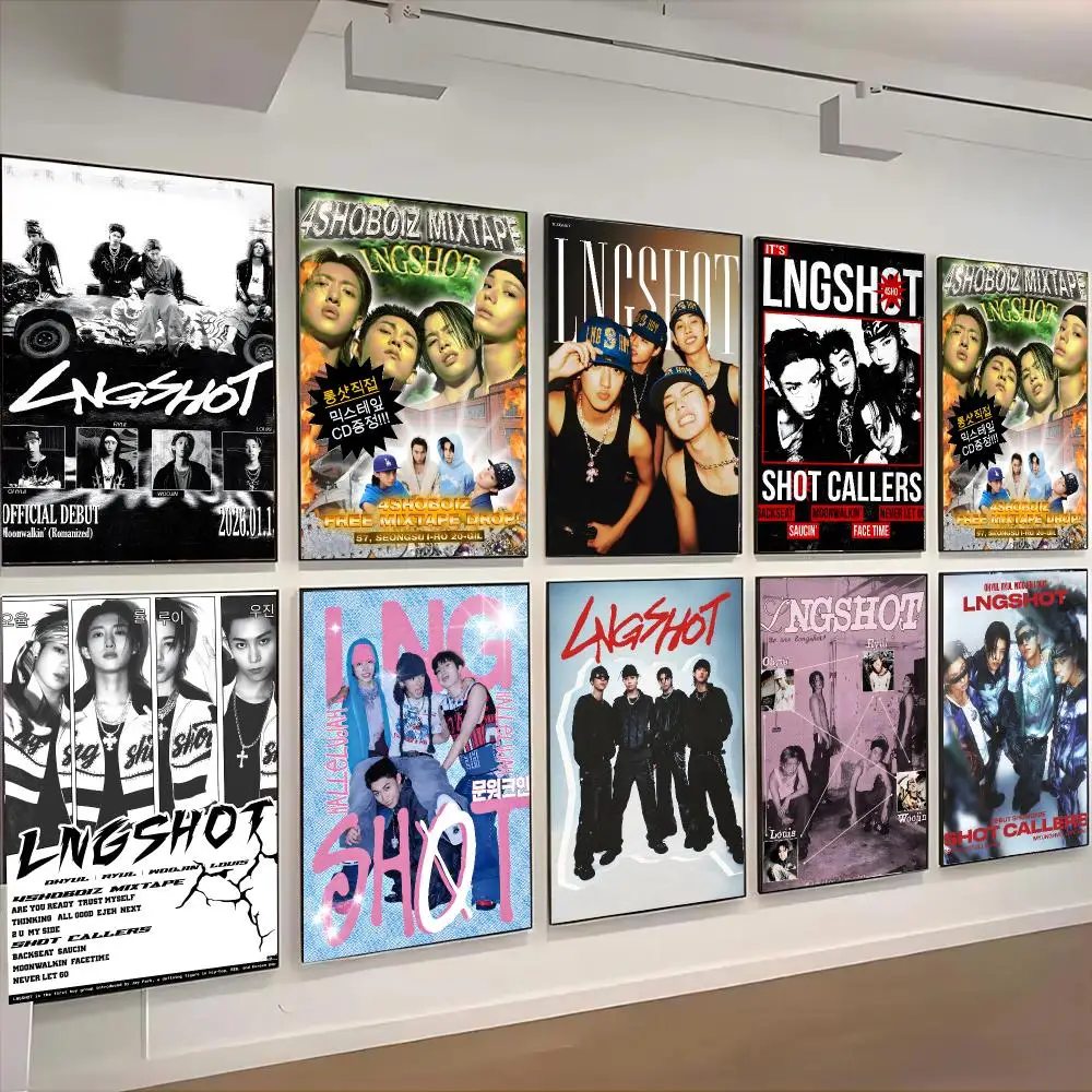 LNGSHOT Band Urban HipHop Poster Living Room Bedroom Party Bar Decor Moisture-proof Art Wall Painting