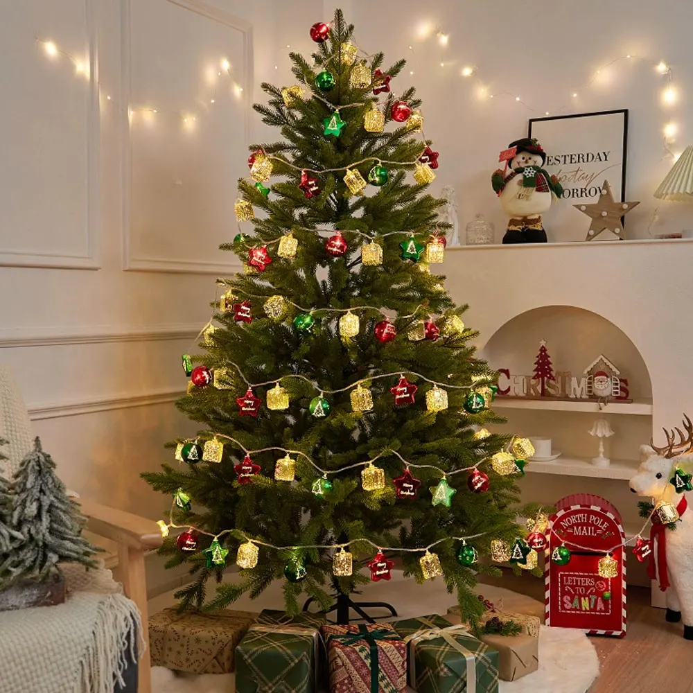 عيد الميلاد ضوء سلسلة قصب الحلوى سانتا كلوز ثلج مصباح شجرة عيد الميلاد ضوء سلاسل حلي معلقة عيد ميلاد سعيد ديكور #3