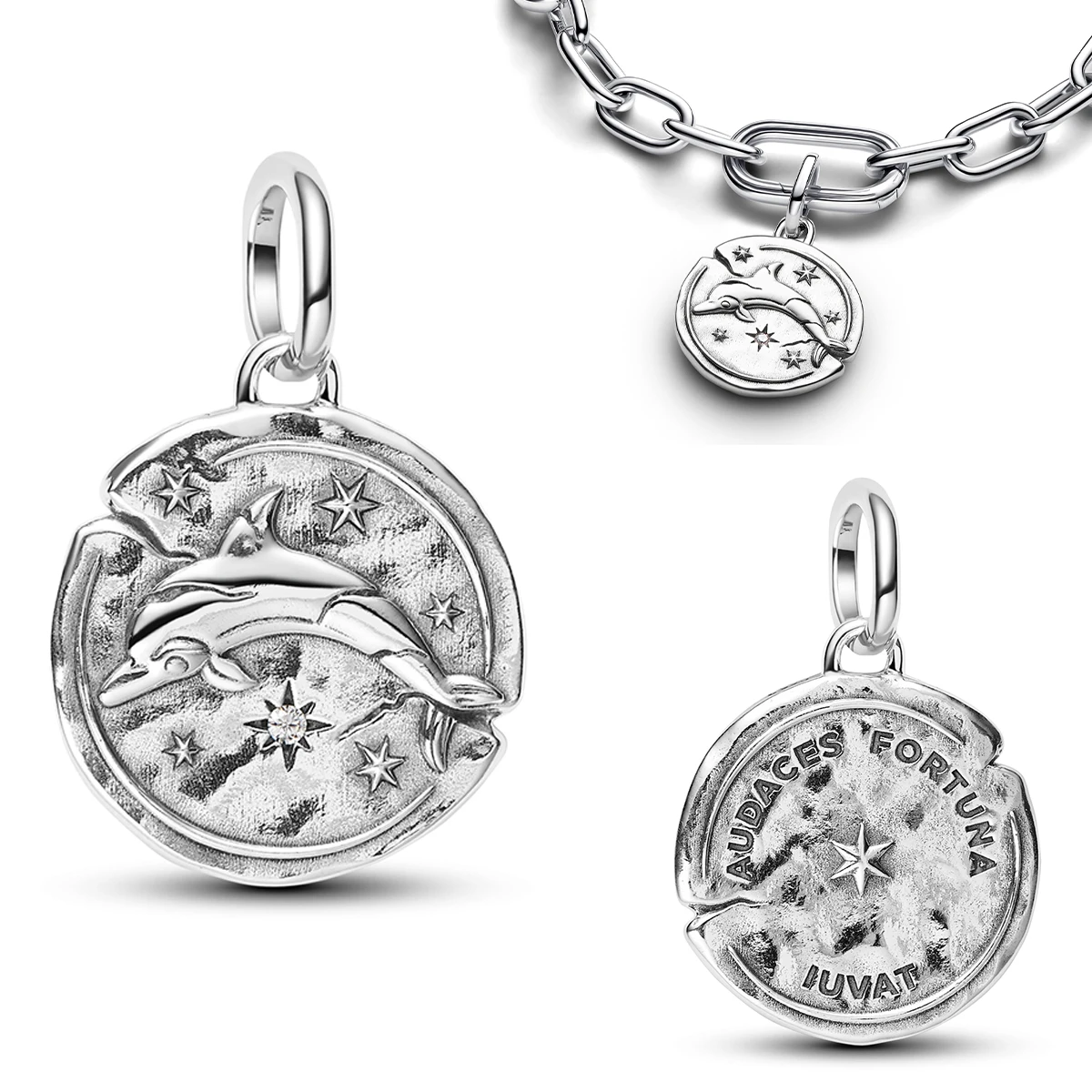 New 925 Sterling Silver Funny Cat Cow Dog Bird Rabbit Bicycle Disc Zodiac Butterfly Beads Pendant Necklace Bracelet Jewelry Gift - view 6