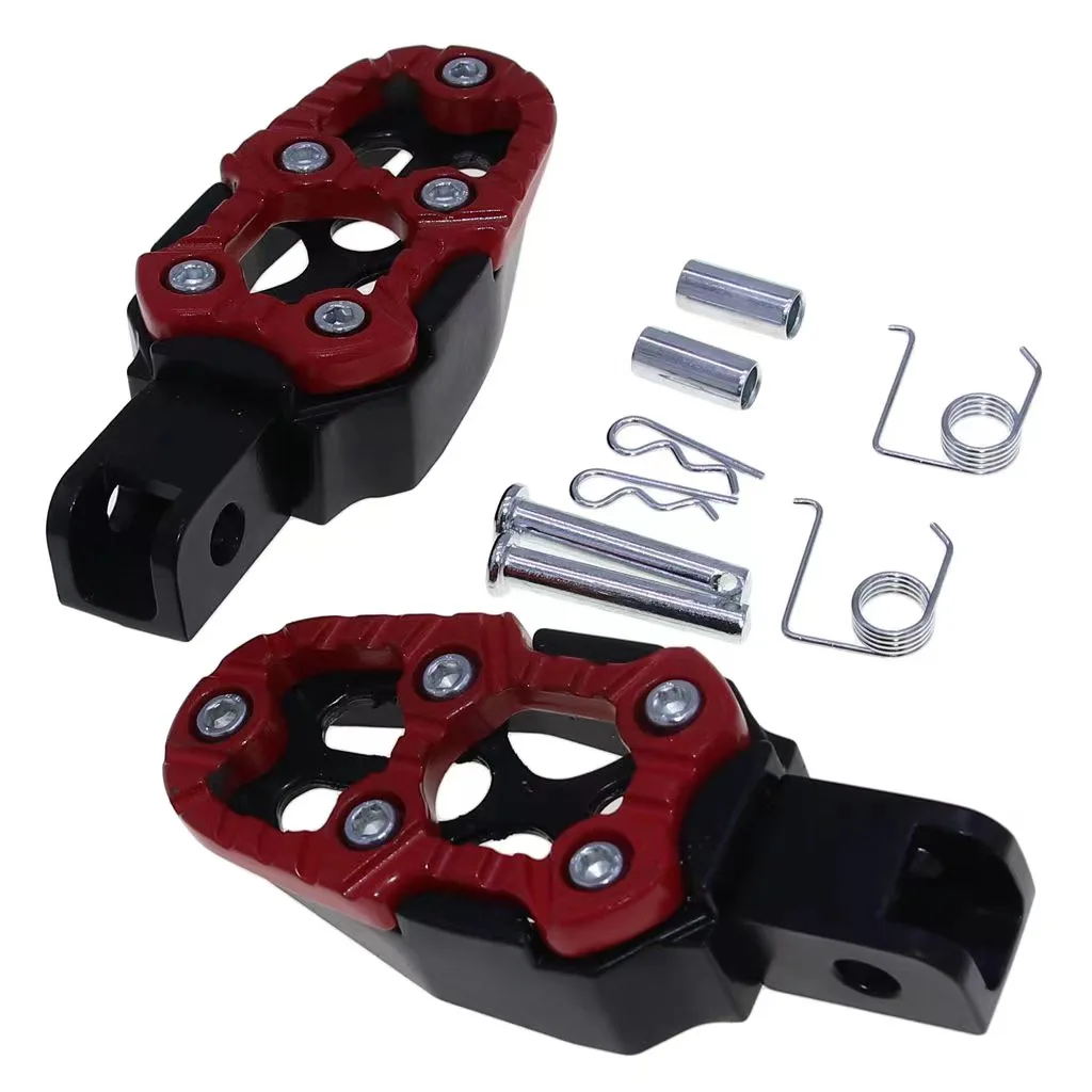 1 Pair Universal Aluminum Alloy Foot Pedals Angle Adjustable for Motorcycle Scooter ATV E-Bike Foot Rests Foot Pegs