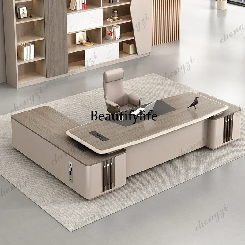 A68Light Luxury Designer Boss Desk Simple Modern European Reading Secretary Desks Standing Filing Cabinets Schreibtisch Furnitur