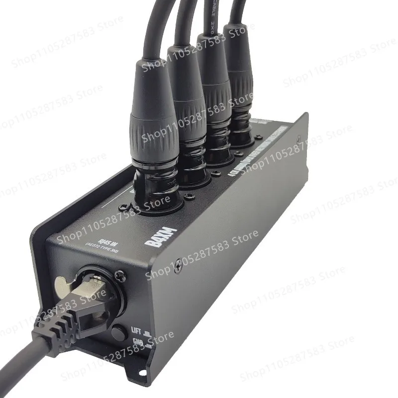Audio network cable transmission box, network cable transmission 4 channels audio/lighting lossless stage sound engineering