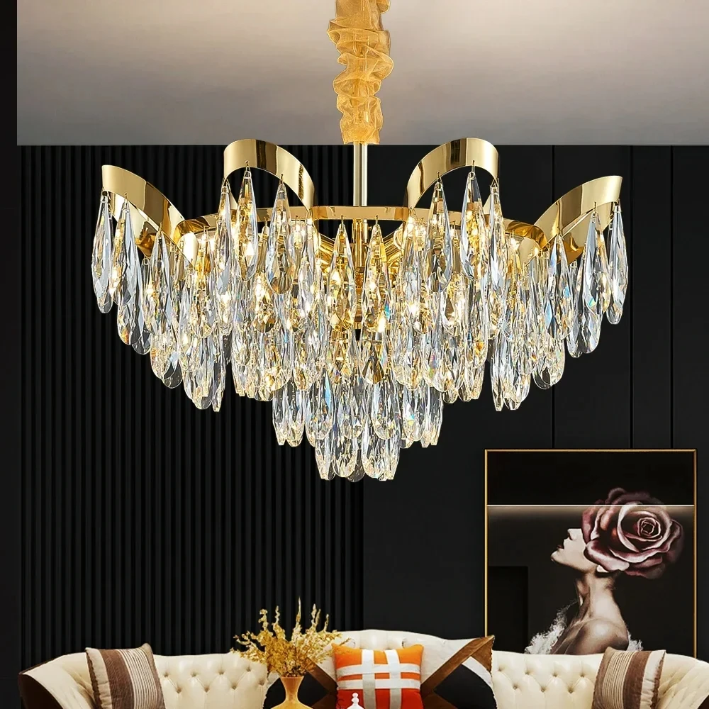 New Modern Chandelier For Living Room Dining Room Creative Design Crystal Hanging Lamp Home Decor Indoor Lighting Lustre Fixture