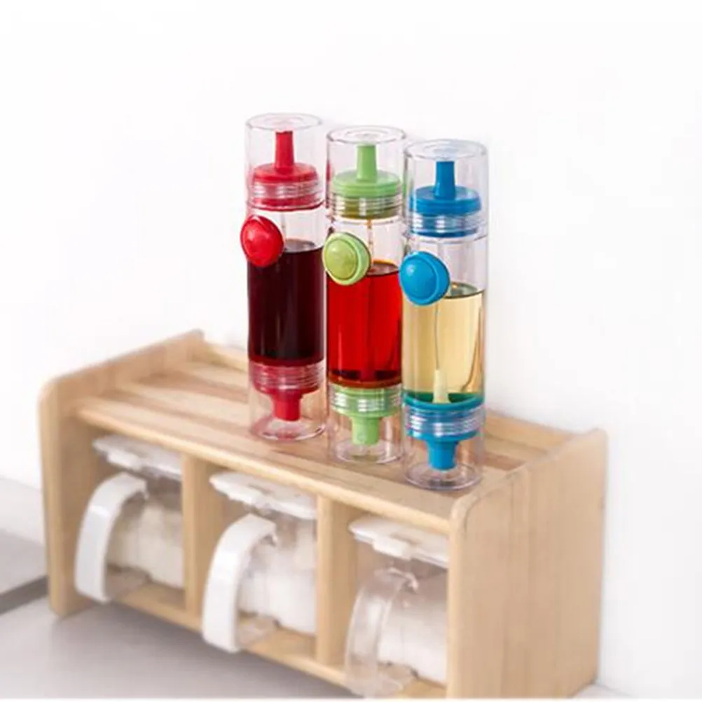 Oil Dispenser Bottle Sauce Pourer Condiment Bottle Food Grade Plastic Acid Alkali Resistant for Home Kitchen Camping Travel