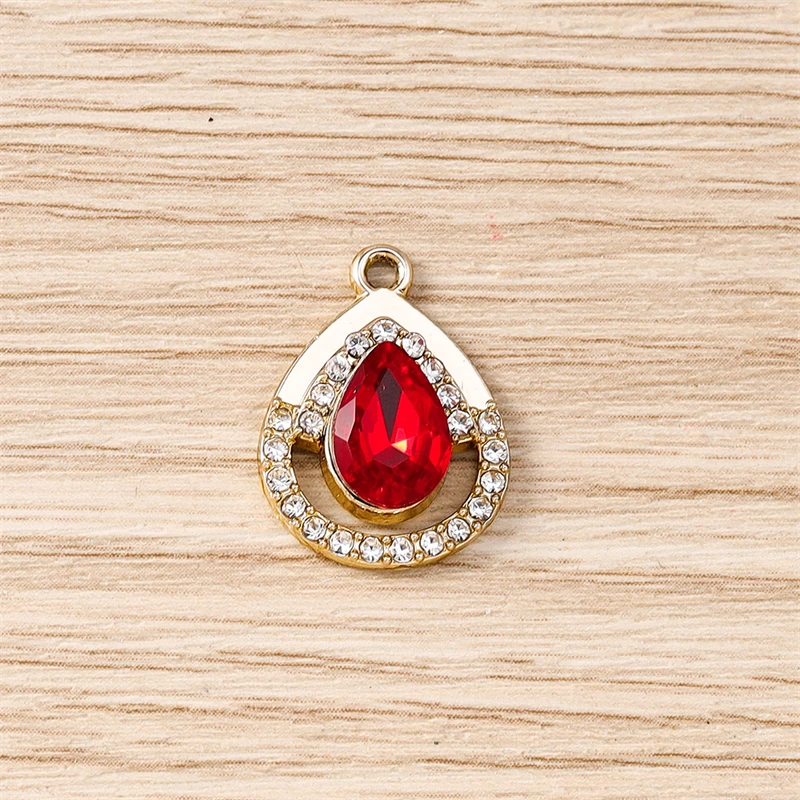 10 Stück, 15 x 20 mm, zarte Kristall-Wassertropfen-Anhänger zum Basteln von Schmuck, Ohrringen, Halsketten, Armbändern und als Accessoires für DIY-Geschenke. – Detail 10