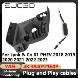 ZJCGO 4K Wifi 3840*2160 Car DVR Dash Cam Camera Video Recorder For Lynk & Co 01 PHEV 2018 2019 2020 2021 2022 2023