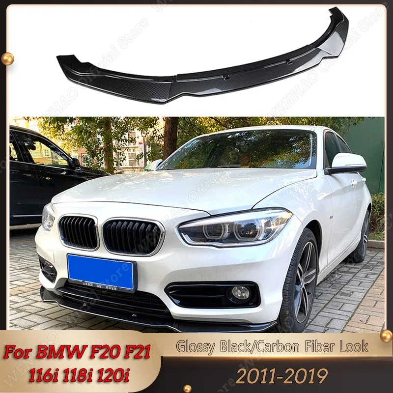 Car Front Bumper Lip Body Kit Spoiler Splitter PP Bumper Canard Lip Splitter For BMW F20 F21 116i 118i 120i 1 Series 2011-2019