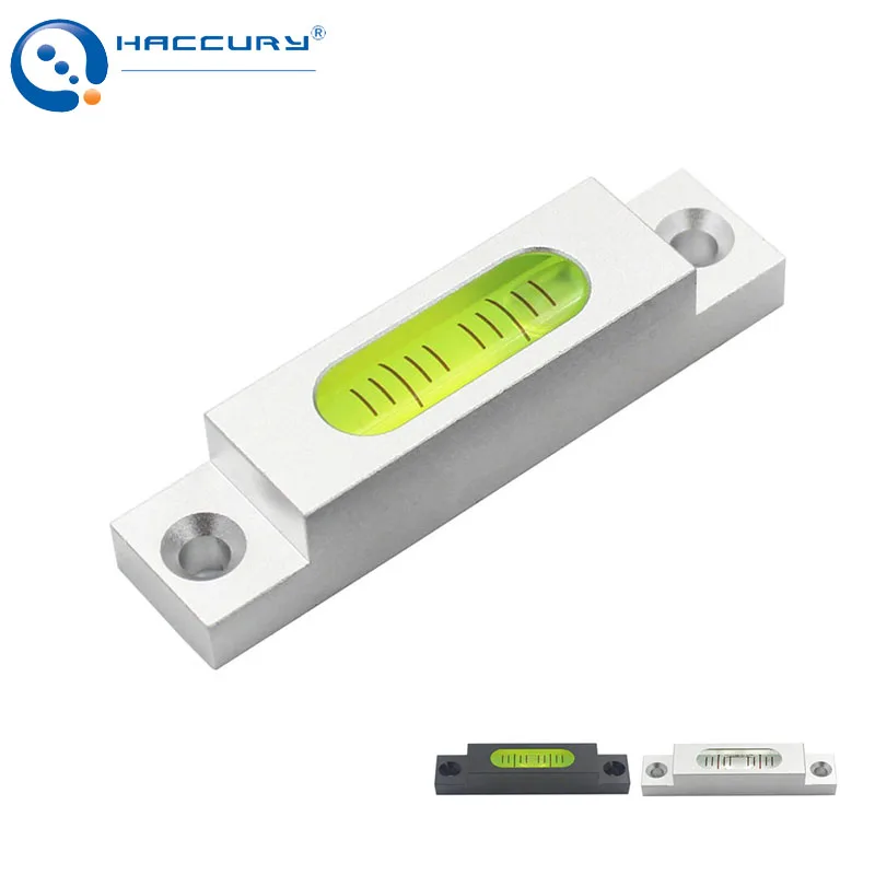 HACCURY Aluminum Submit Bar Bubble Level 66*15*14mm Long Spirit leveling Bead Blisters with Mounting Hole 1PCS