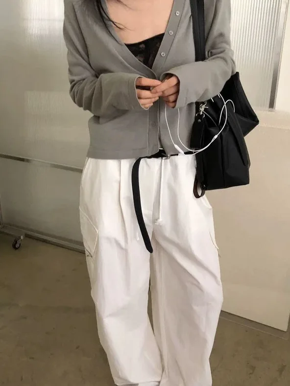 

Женский тонкий вязаный кардиган East Gate с V-образным вырезом, на одной пуговице, свободного кроя, с длинными рукавами, дышащий, влагоотводящий