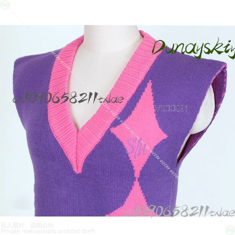 Kpop Demon Anime Movie Cosplay Saja Boys Mystery SODA POP Costume Kawaii Lovely Purple Vest Sweater 코스프레 Cute Halloween Cos