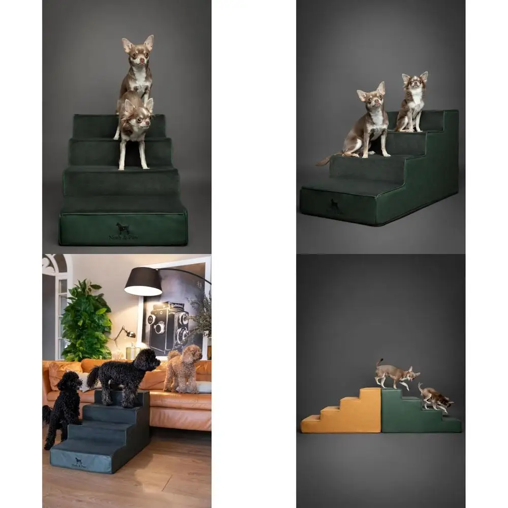 

Extra Wide 17 Pet Stairs for High Beds, Suitable for Small & Large Dogs, Durable 4 Steps for Couch with High-Density Foam Paddin