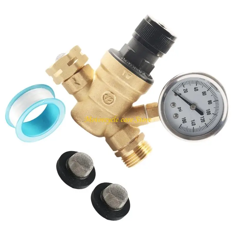 U75F Adjustable Water Pressure Valves For Travel Campers Built In Silicone Oil Gauges