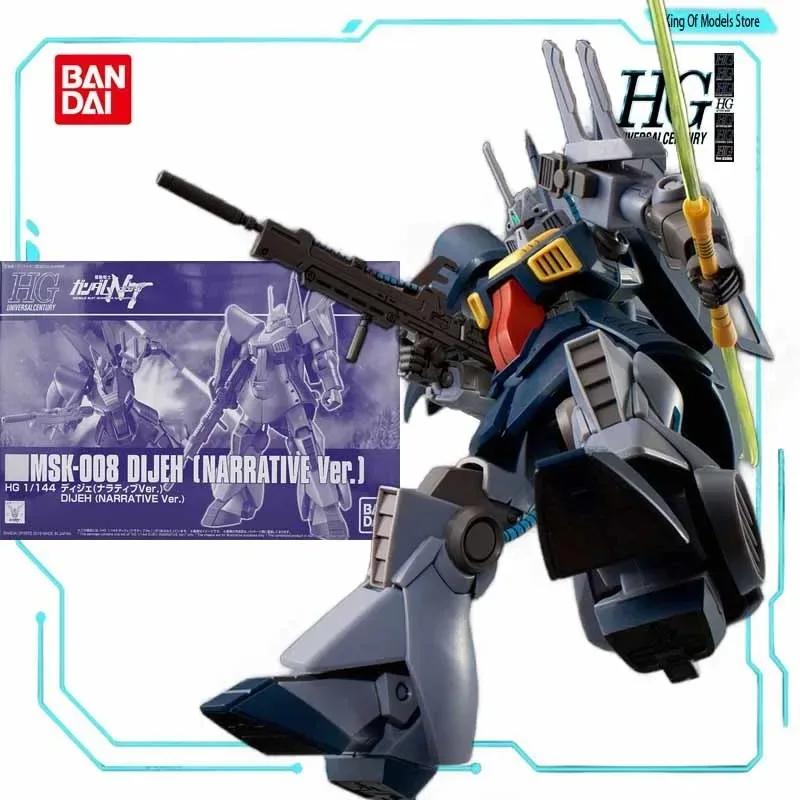 Bandai Original Model Kit HGUC 1/144 DIJEH NARRATIVE VER Anime Action Figure Assembly ROBOT Model Toy for Boys Gifts Ornaments