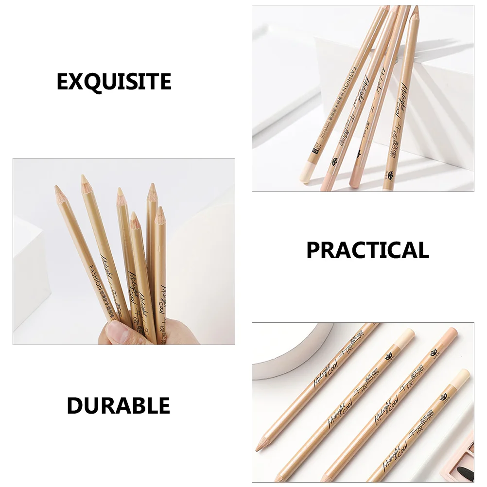 

4 Pcs Concealer Pen under Eye Makeup Pencil Stick Waterproof Brush Dark Circles Multifunctional