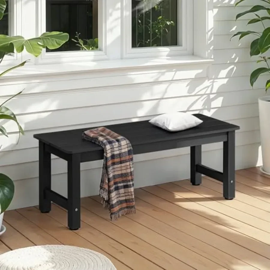 Outdoor Benches Weatherproof, 2-Person Poly Lumber Garden Bench