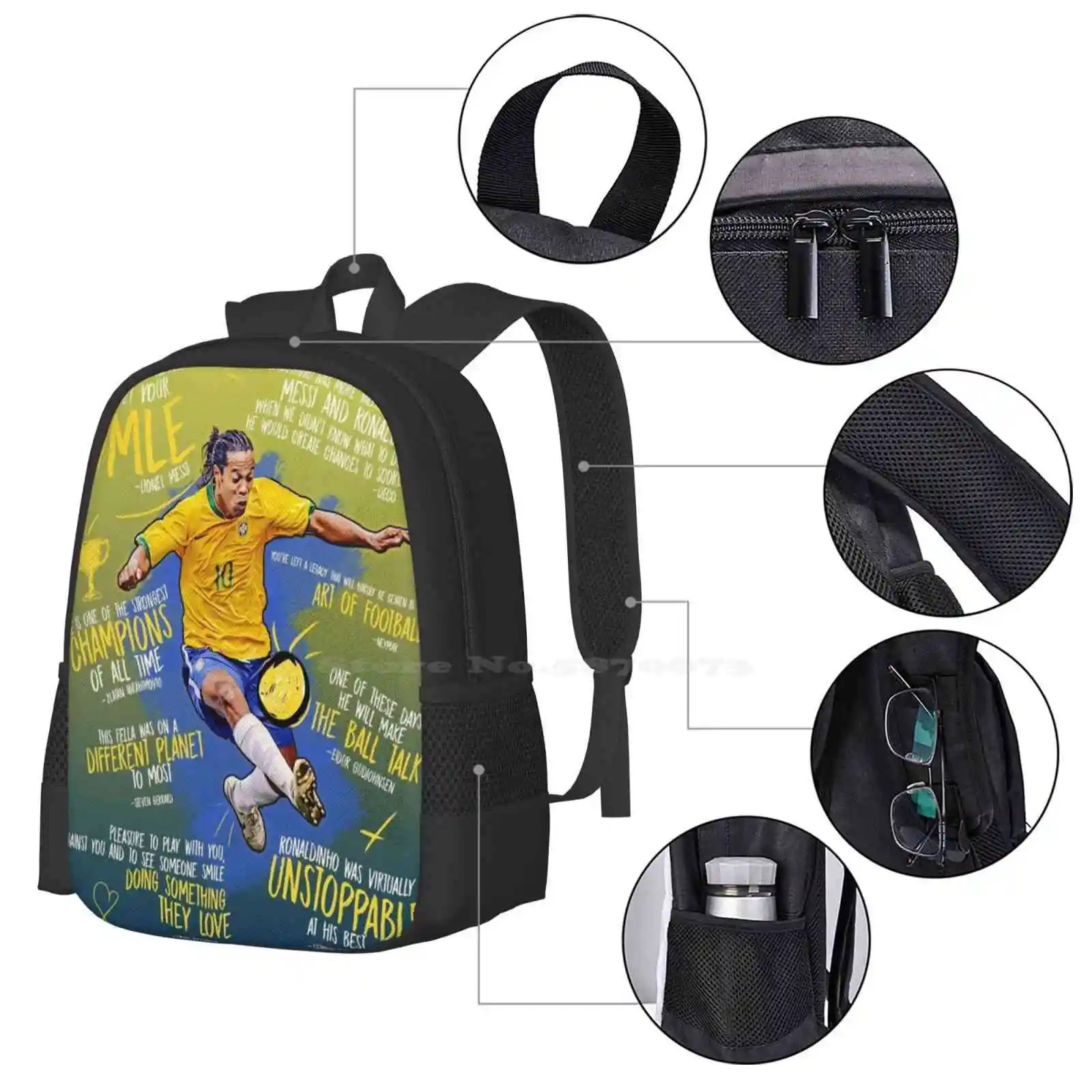 Ronaldinho Wallpaper Art Pattern Design Bagpack School Bags Ronaldinho Art Ronaldinho Wallpaper Ronaldinho Illustration