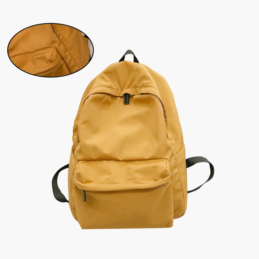 

Solid Color Backpack Large Space Anti Theft Design for Student Men Women Travel Backpack Shoulder Bag Campus Bag Yellow