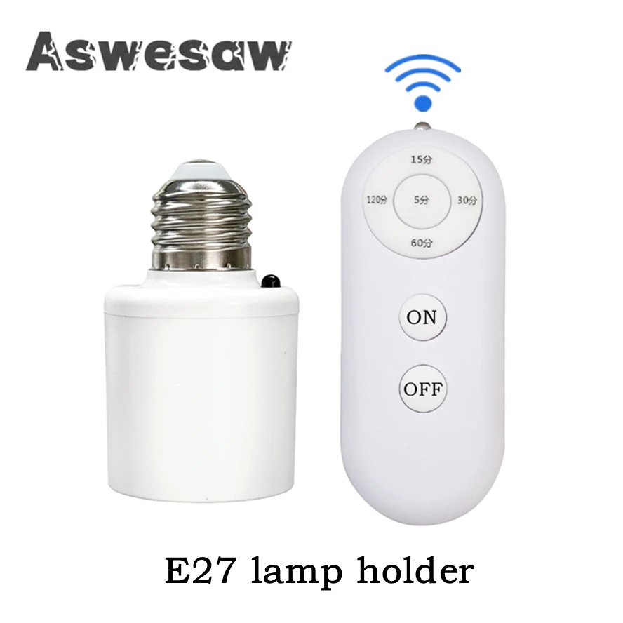 

AC85V-265V E27 8m Wireless Remote Control Timer Switch Lamp Holder House Multi Light Switch Baby Room Bedroom Bulb Timer Switch
