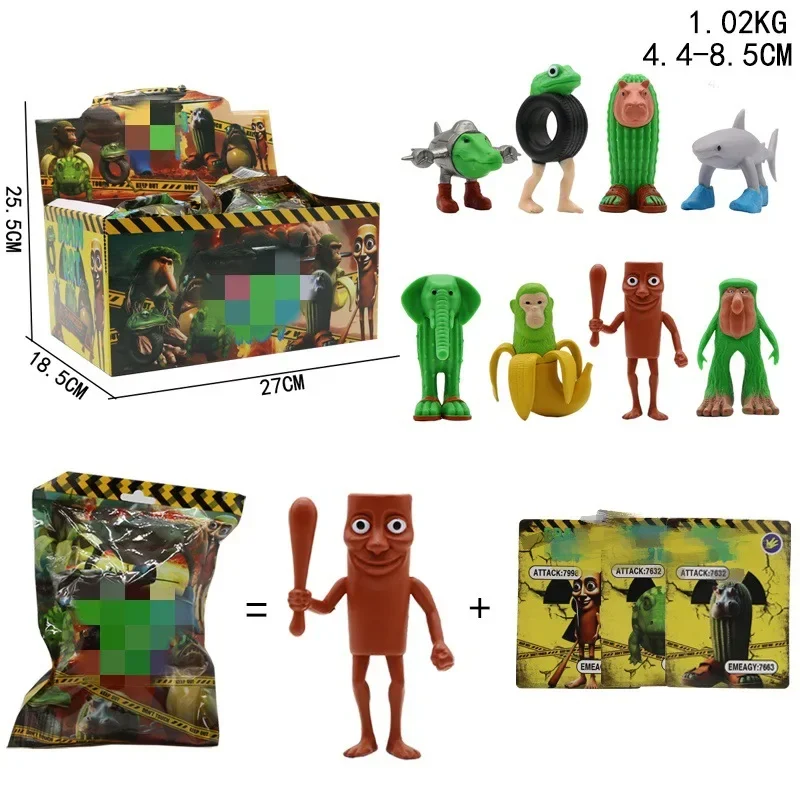 

2-24pcs Blind box Brainrot Tung Sahur Figure Toy Tralalero Tralala Figures Bombardino Crocodilo Shimpanzini Bananini Model Decor