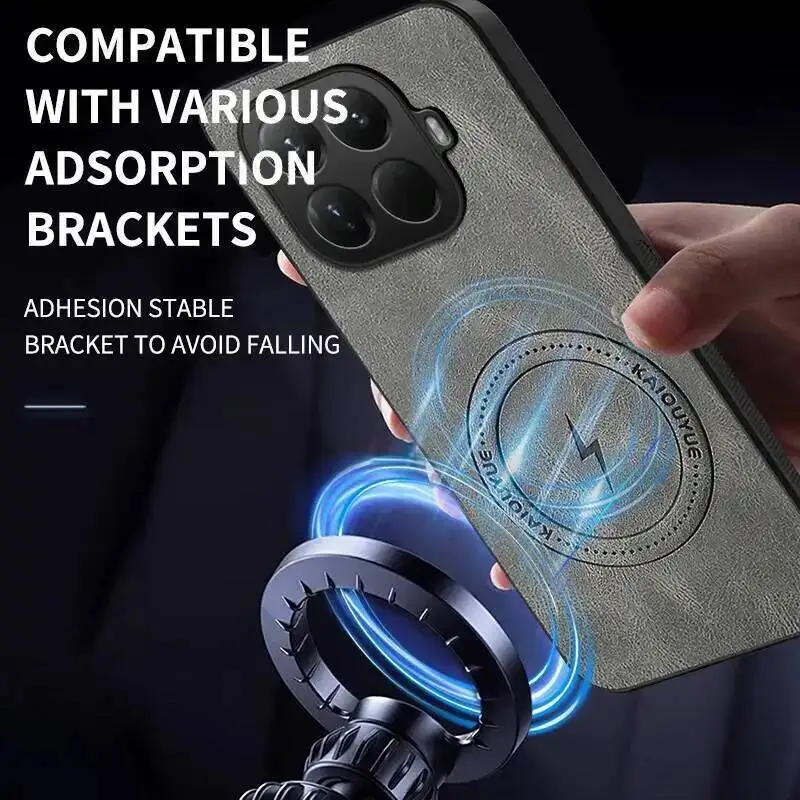 حافظة مغناطيسية لهاتف MI Xiaomi 15T Pro 15t حافظة جلدية فاخرة من جلد الخراف PU لهاتف Xiaomi 15t Pro مقاومة للصدمات وصديقة للبشرة Funda