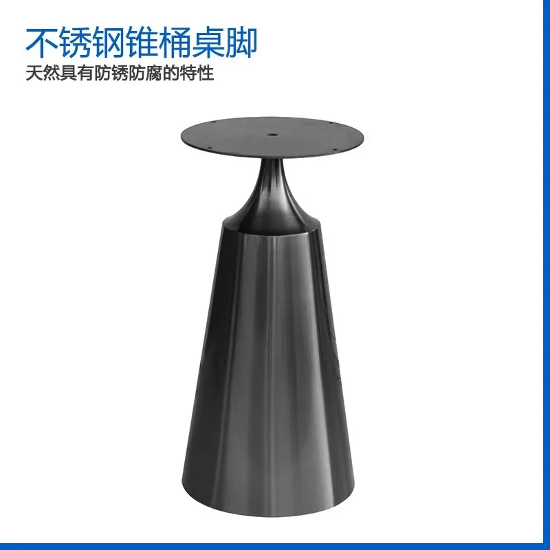Black stainless steel tapered dining table, negotiation table, hotel room matching table