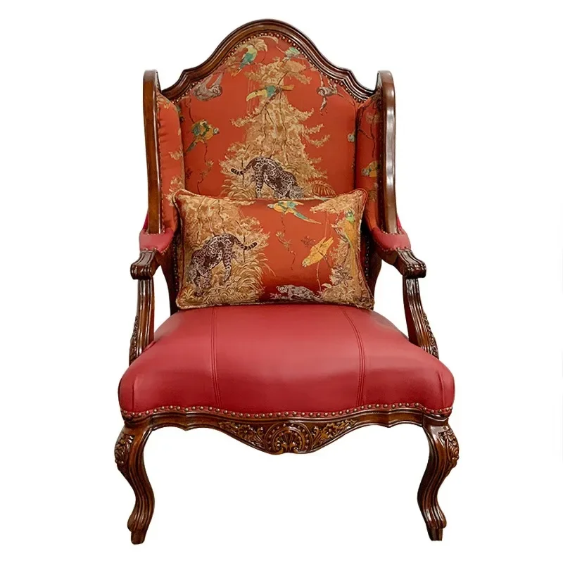 American solid wood sofa , living room leisure , guest , classical atmosphere negotiation chair,