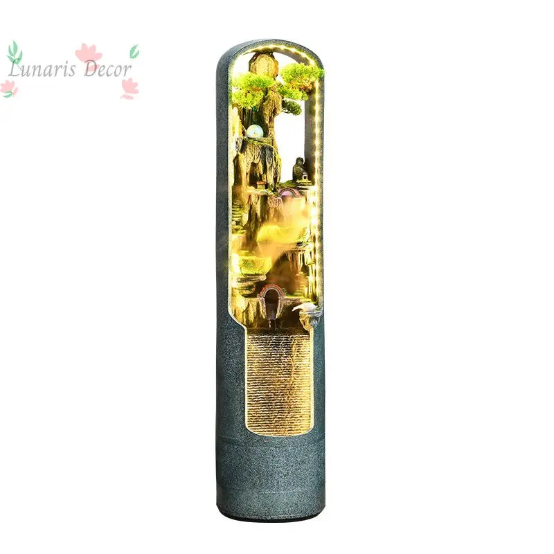 Rockery flowing water ornament fountain circulating water landscaping decoration transfer beads opening housewarming living room
