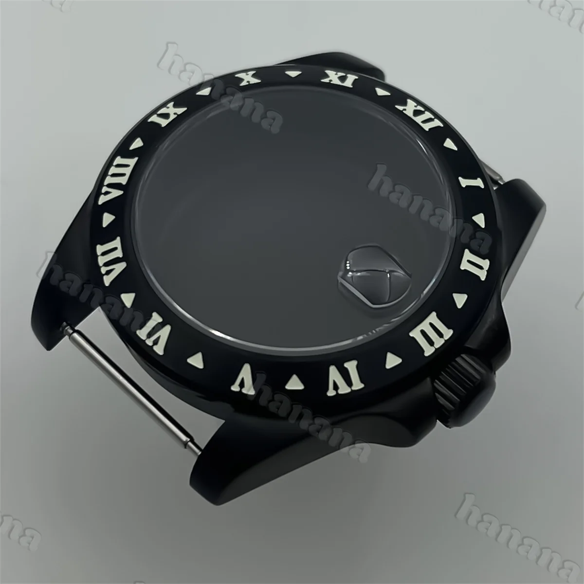 NH35 Angka Romawi Bezel Tetap Hitam Casing Bercahaya Tahan Air Kaca Safir Cocok NH34 35A NH36 Ronda515 ETA2824 Gerakan PT5000