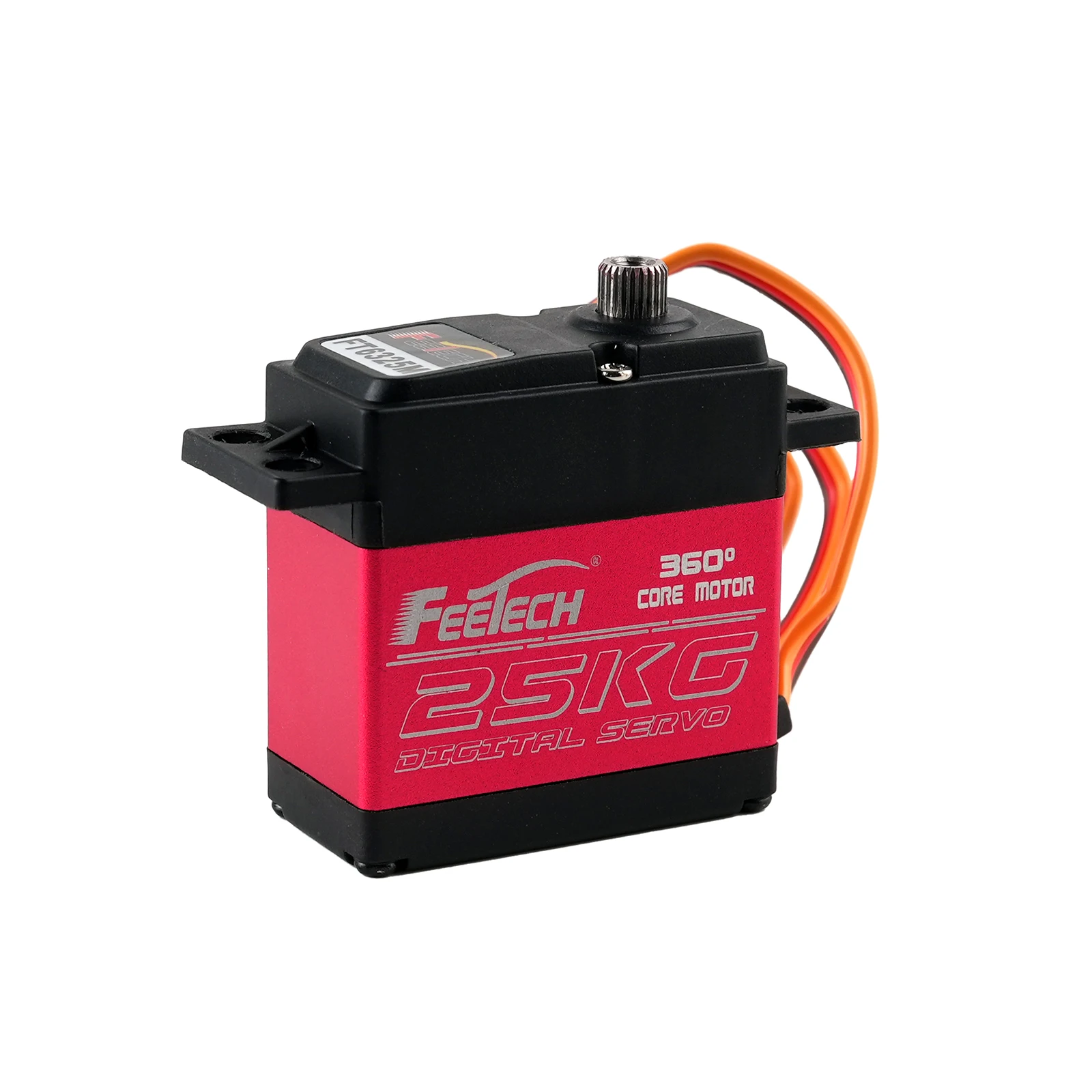 Feetech FT6325M 7.4V 25KG 360 Degree Core Motor Digital Servo Aluminum Alloy Gear Baja Servos 25T Metal Arm For 1/8 1/10 RC Car