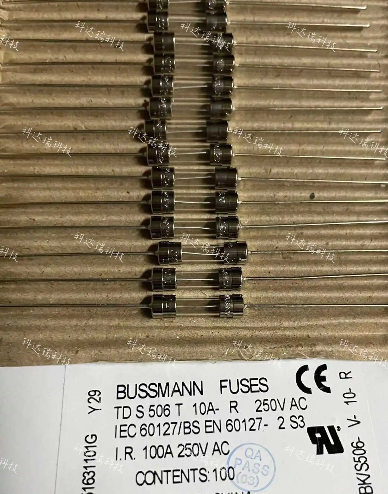 20pcs/ BK/S506-V-10-R BUSS fuse fuse tube 5*20mm with feet T10A/250V